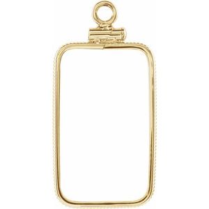 14K Yellow Gold 23.5 Mm Screw Top Polished Coin Edge Coin Frame Bezel Pendant