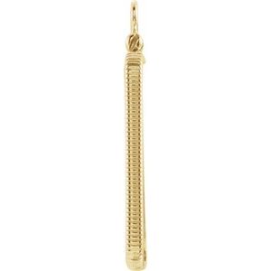 14K Yellow Gold 23.5 Mm Screw Top Polished Coin Edge Coin Frame Bezel Pendant