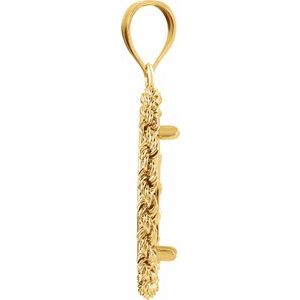 14K Yellow Gold 20 Mm Tab Back Polished Rope Coin Frame Bezel Pendant