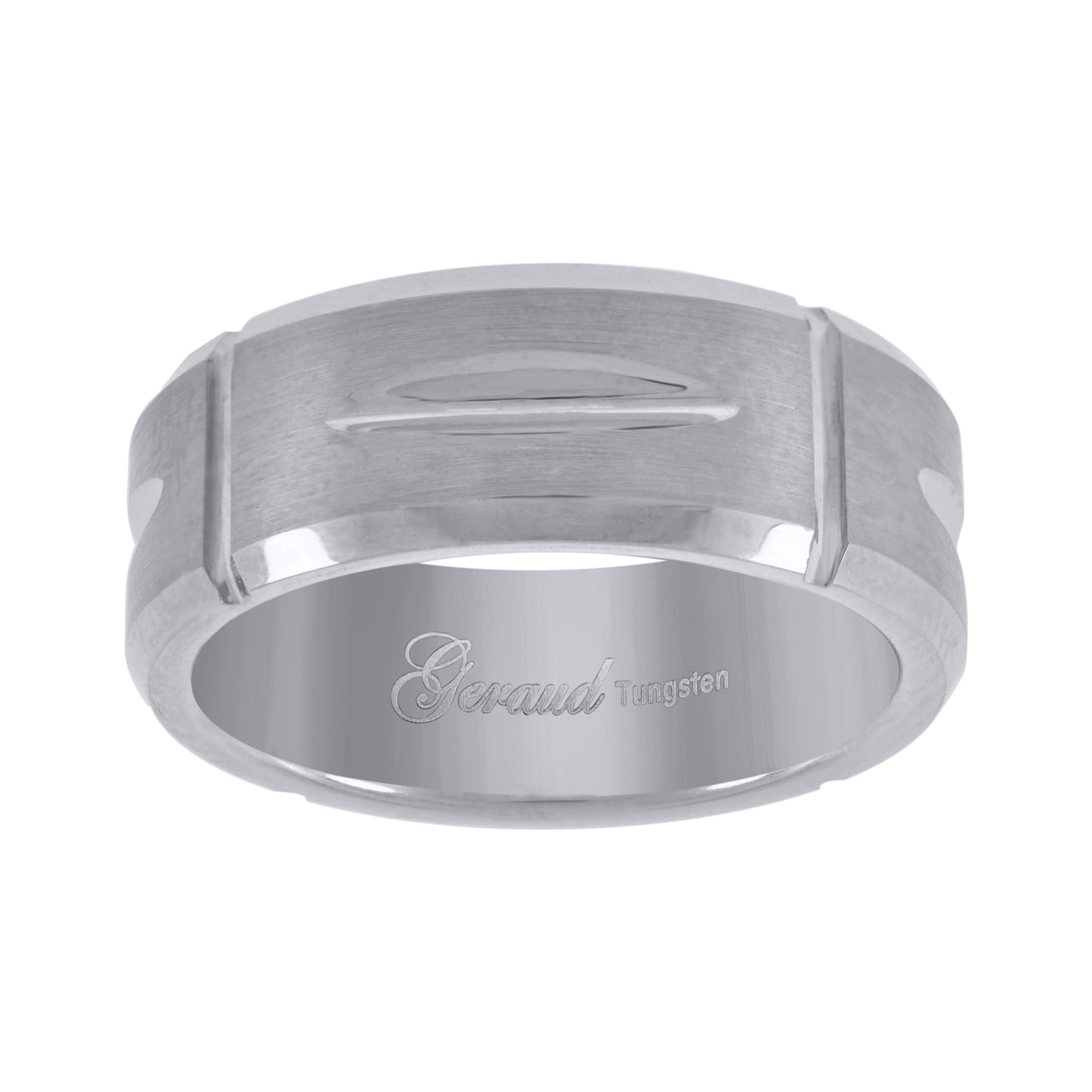 Tungsten Diamond-cut Mens Comfort-fit 8mm Sizes 7 - 14 Bridal Anniversary Engagement Wedding Band