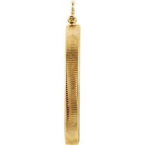 14K Yellow Gold 30 Mm Screw Top Polished Coin Edge Coin Frame Bezel Pendant