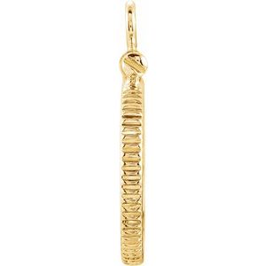 14K Yellow Gold 14.2 Mm Screw Top Polished Coin Edge Coin Frame Bezel Pendant