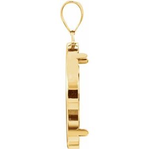 14K Yellow Gold 27 X 2 Mm Polished Coin Frame Bezel Pendant