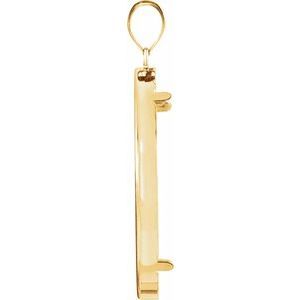 14K Yellow Gold 37 Mm Tab Back Polished Coin Frame Bezel Pendant