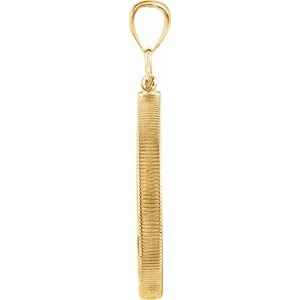 14K Yellow Gold 27 Mm Screw Top Polished Coin Frame Bezel Pendant Mounting