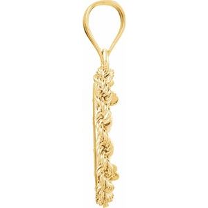 14K Yellow Gold 13.9 Mm Tab Back Polished Rope Coin Frame Bezel Pendant