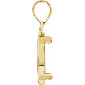 14K Yellow Gold 13 Mm Tab Back Polished Coin Frame Bezel Pendant