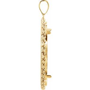14K Yellow Gold Rope Coin Frame Bezel Pendant Mounting for 37x2.6 mm Coin