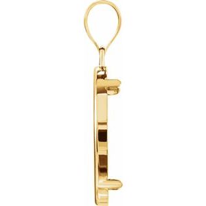 14K Yellow Gold 22 Mm Tab Back Polished Coin Frame Bezel Pendant