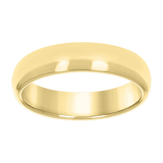 Tungsten Polished Gold-tone Dome Mens Comfort-fit 6mm Sizes 7 - 14.5 Wedding Band