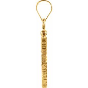 14K Yellow Gold 16.5 Mm Screw Top Polished Coin Frame Bezel Pendant Mounting