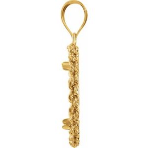 14K Yellow Gold 19 Mm Tab Back Polished Rope Coin Frame Bezel Pendant