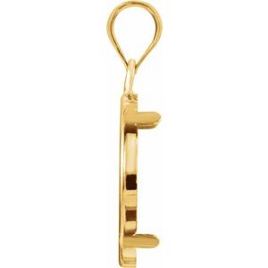 14K Yellow Gold 16 Mm Tab Back Polished Coin Frame Bezel Pendant