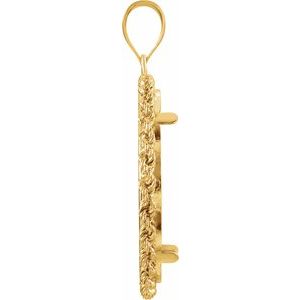 14K Yellow Gold 27 Mm Tab Back Polished Rope Coin Frame Bezel Pendant