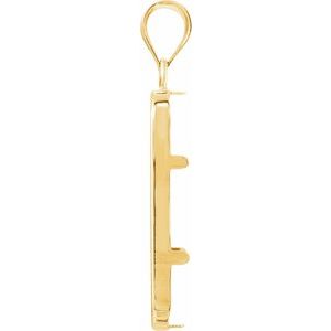 14K Yellow Gold Coin Frame Bezel Pendant Mounting for 23.74x14.42x1 mm Credit Suisse