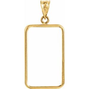 14K Yellow Gold Coin Frame Bezel Pendant Mounting for 23.74x14.42x1 mm Credit Suisse