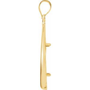 14K Yellow Gold 17.9 Mm Tab Back Polished Tear Drop Pendant Coin Frame Bezel
