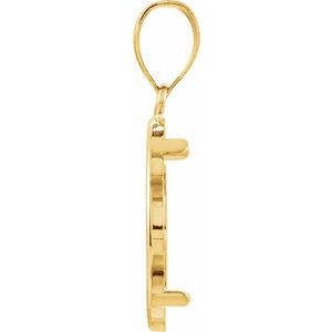 14K Yellow Gold 19 Mm Tab Back Polished Coin Frame Bezel Pendant
