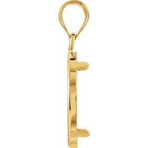 14K Yellow Gold 15.6 Mm Tab Back Polished Coin Frame Bezel Pendant