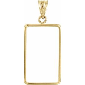 14K Yellow Gold Coin Frame Bezel Pendant Mounting for 22x13x.75 mm Credit Suisse
