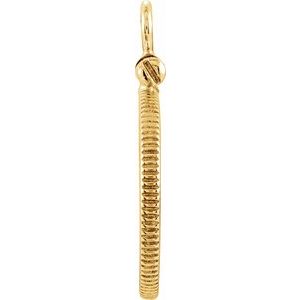 14K Yellow Gold 15 Mm Screw Top Polished Coin Edge Coin Frame Bezel Pendant