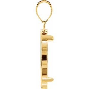14K Yellow Gold 21.5 Mm Tab Back Polished Coin Frame Bezel Pendant