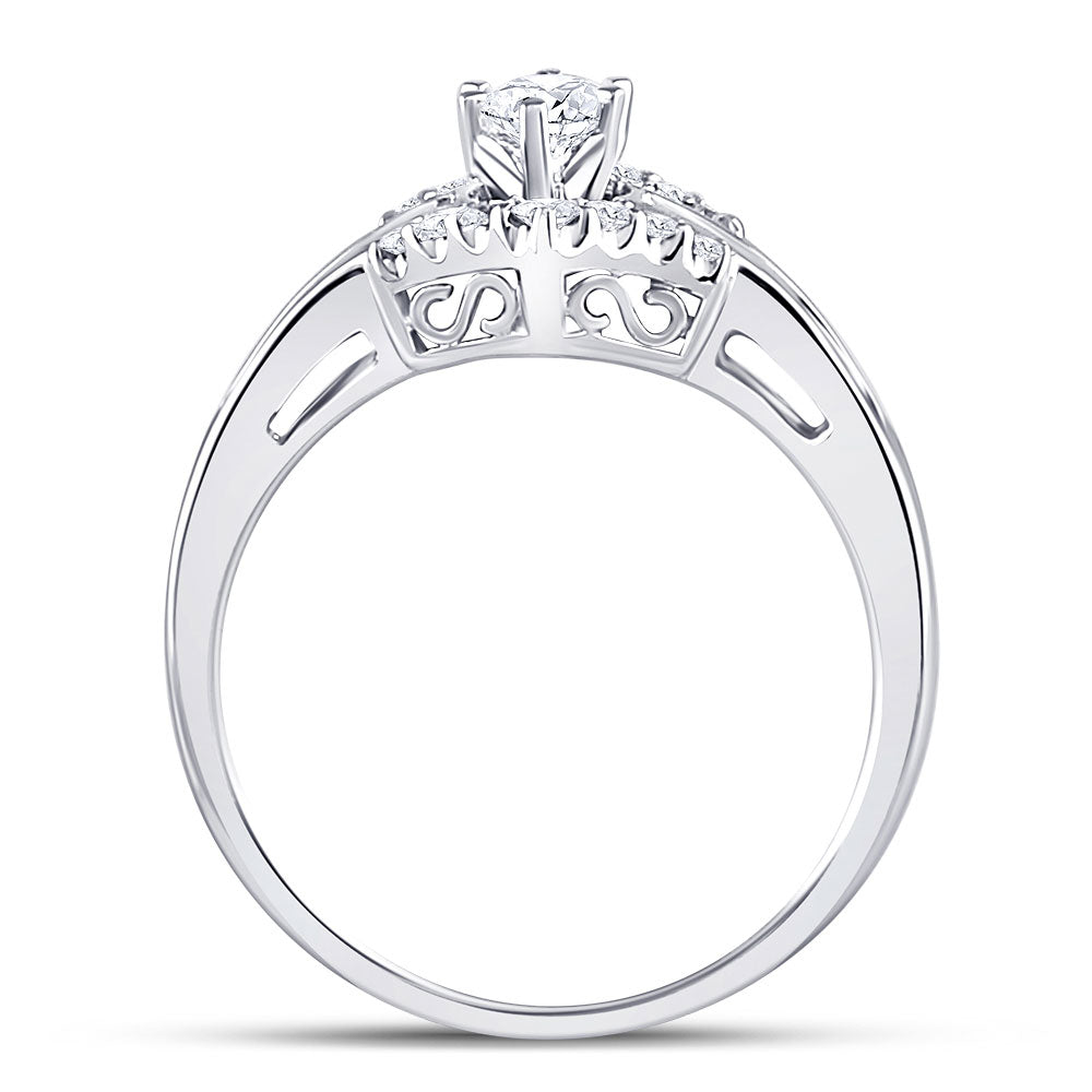 14K White Gold Marquise Diamond Solitaire Bridal Wedding Engagement Ring 3/4 Cttw, Womens Size: 5-10