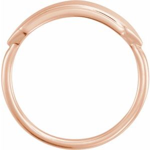 14K Rose Gold Rectangle 19.7 X 5 Mm Brush Polished Signet Ring Size 7