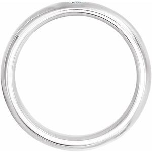 14K White Gold 6 Mm Si2-Si3, G-H Polished 1/10 Ct Natural Diamond Gypsy-Set Comfort-Fit Band Size 8