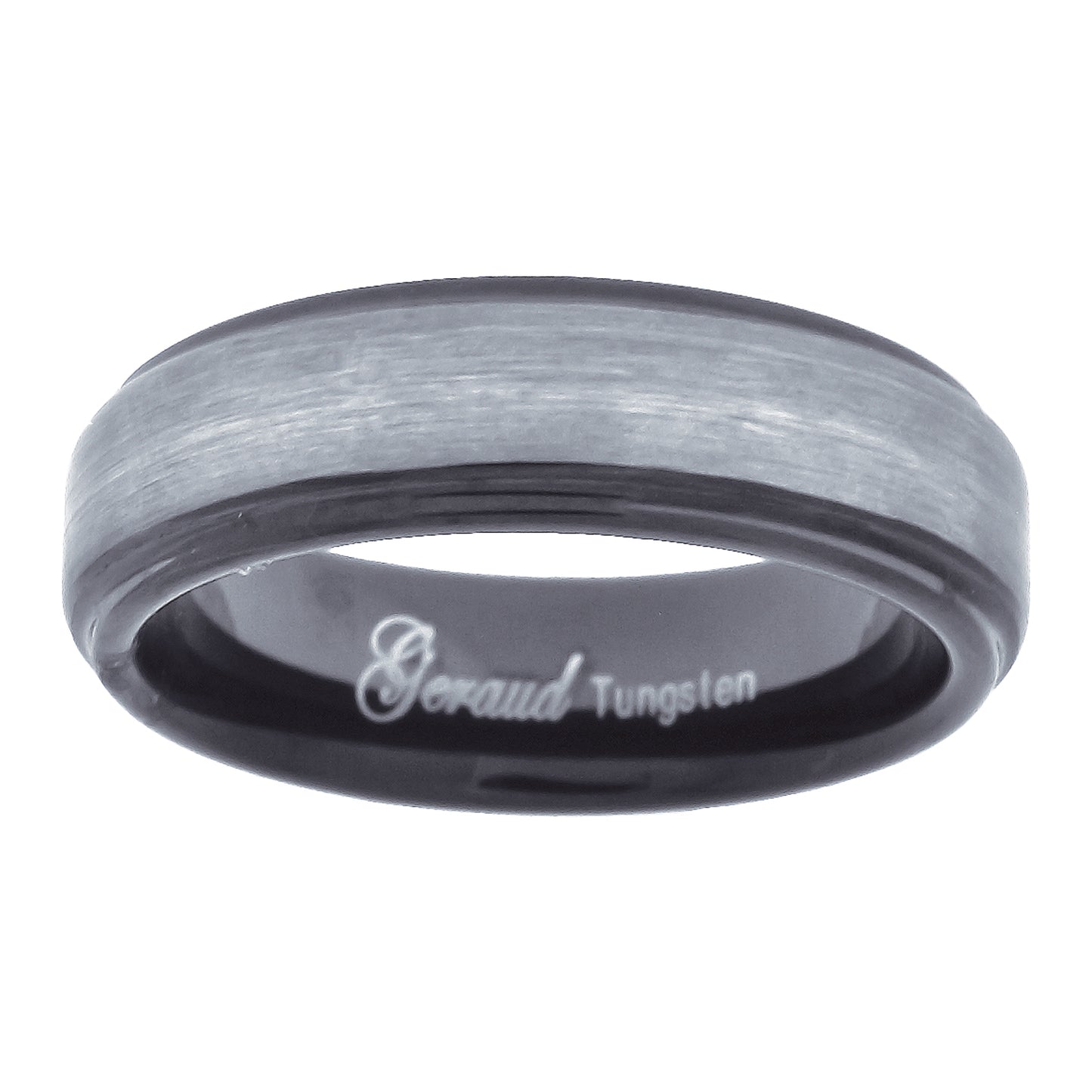 Tungsten Black & White Brushed Center Mens Comfort-fit 4mm Sizes 7 - 14 Bridal Anniversary Engagement Wedding Band
