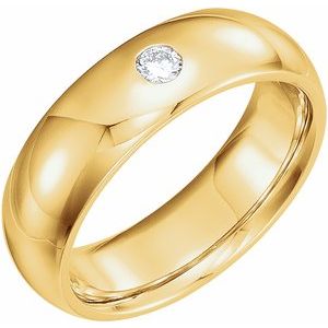 14K Yellow Or White Or Rose Gold Or Platinum Natural Diamond Gypsy-Set Comfort-Fit Band