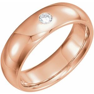 14K Yellow Or White Or Rose Gold Or Platinum Natural Diamond Gypsy-Set Comfort-Fit Band
