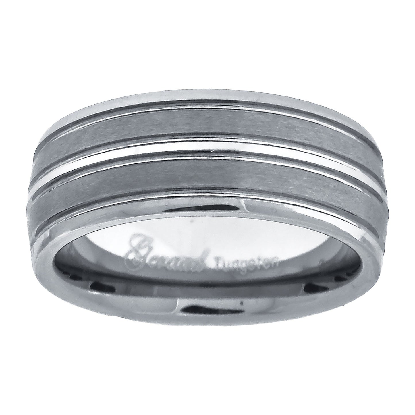 Tungsten Center Groove Brushed Dome Mens Comfort-fit 8mm Sizes 7 - 14 Bridal Anniversary Engagement Wedding Band