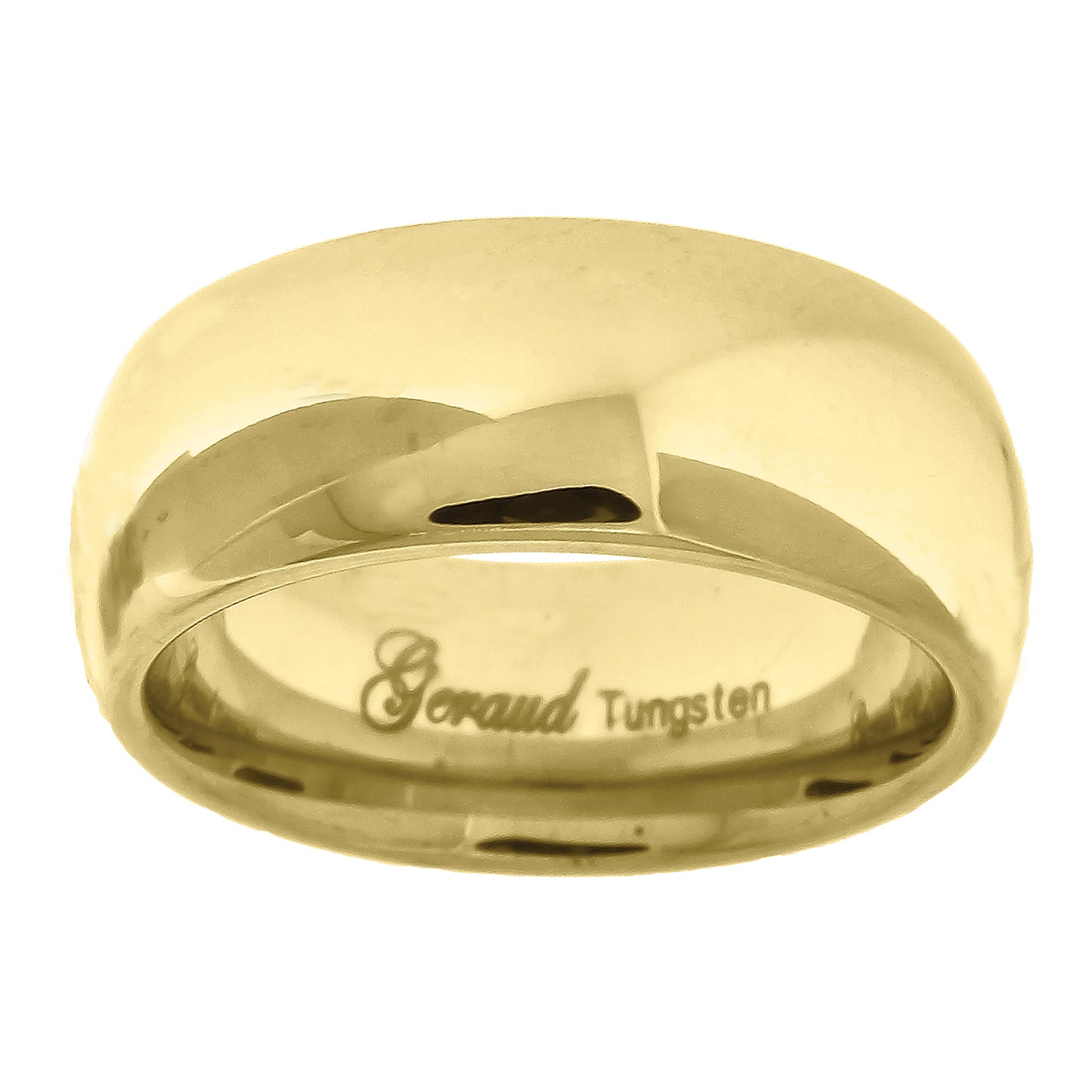 Tungsten Polished Gold-tone Dome Mens Comfort-fit 8mm Sizes 7 - 14 Bridal Anniversary Engagement Wedding Band