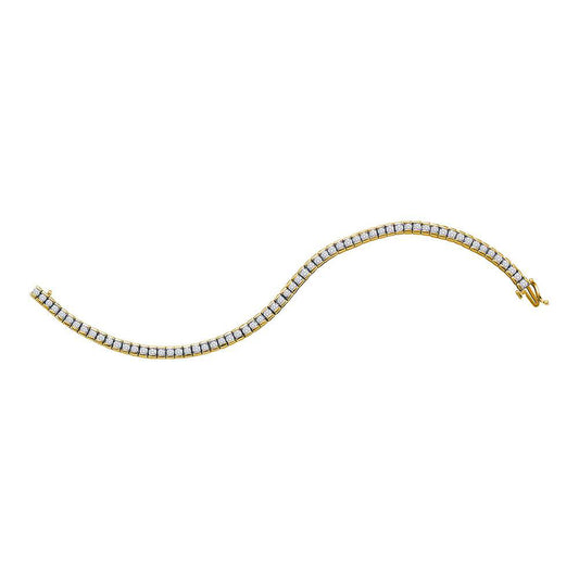 14K Yellow Gold Womens Round Diamond Tennis Bracelet 3/4 Cttw