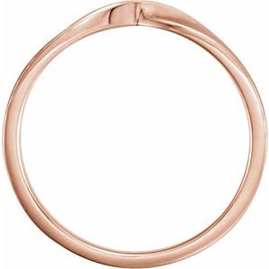 14K Rose Gold Bead Blast/Polished 7 3 Mm Polished Twisted Stackable Ring Size 7