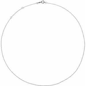 10K Rose Gold Or Rhodium-Plated Sterling Silver 1 Mm 16-18 In Spring Ring Polished Adjustable Cable Chain