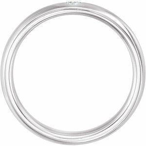 14K White Gold 4 Mm Si2-Si3, G-H Polished .06 Ct Natural Diamond Gypsy-Set Comfort-Fit Band Size 6