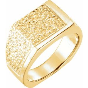 14K Yellow Gold Polished Nugget Ring Size 10