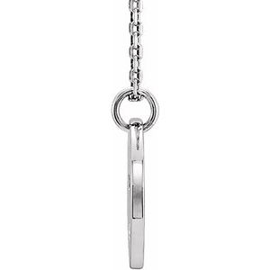 Sterling Silver Round 2 Mm  Pierced Cross Disc Necklace, Length: 18 In