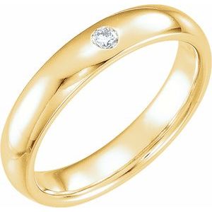 14K Yellow Or White Or Rose Gold Or Platinum Natural Diamond Gypsy-Set Comfort-Fit Band