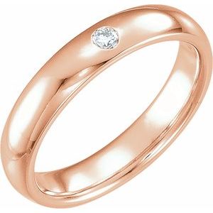 14K Yellow Or White Or Rose Gold Or Platinum Natural Diamond Gypsy-Set Comfort-Fit Band
