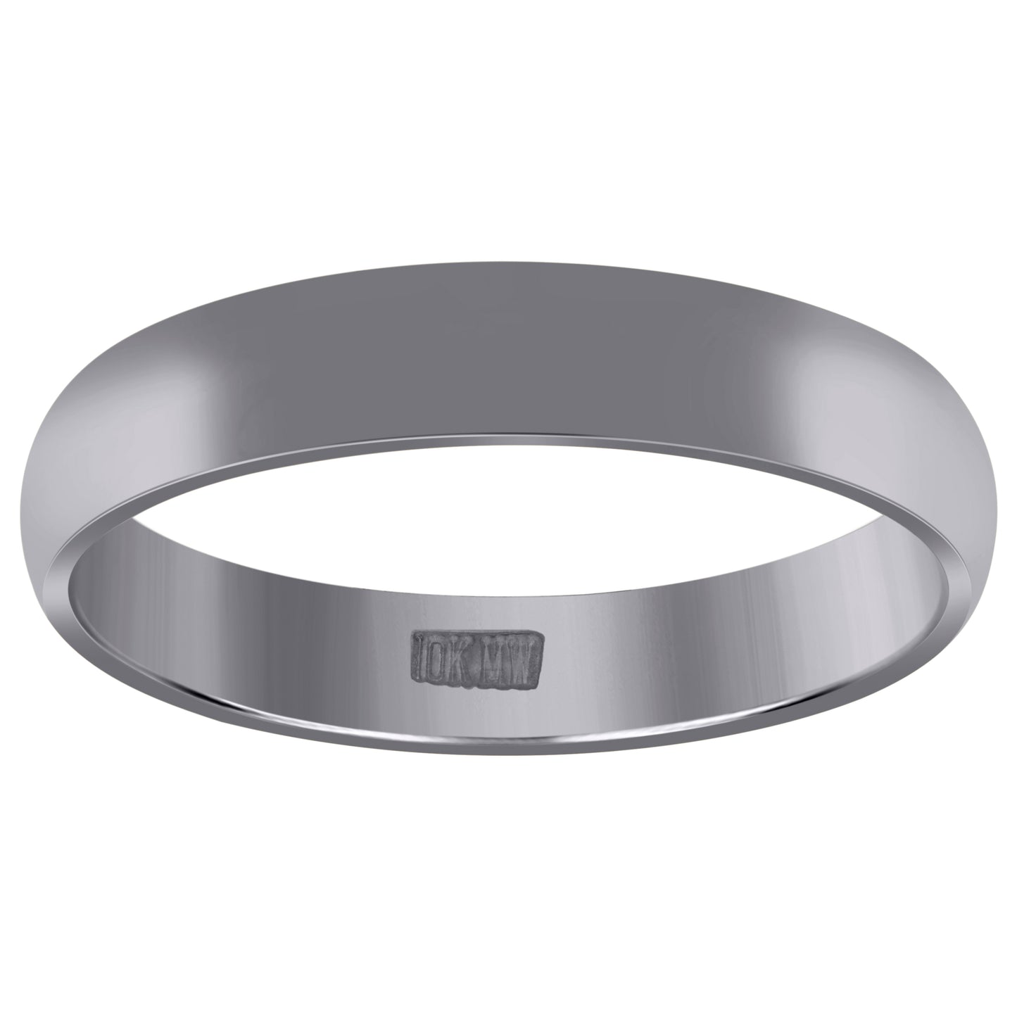 10K White Gold Unisex Comfort-Fit Bridal Anniversary Engagement Wedding Band Ring