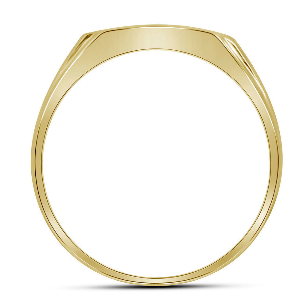 10K Yellow Gold Mens Round Diamond Square Cluster Ring 1/4 Cttw, Mens Size: 7-13