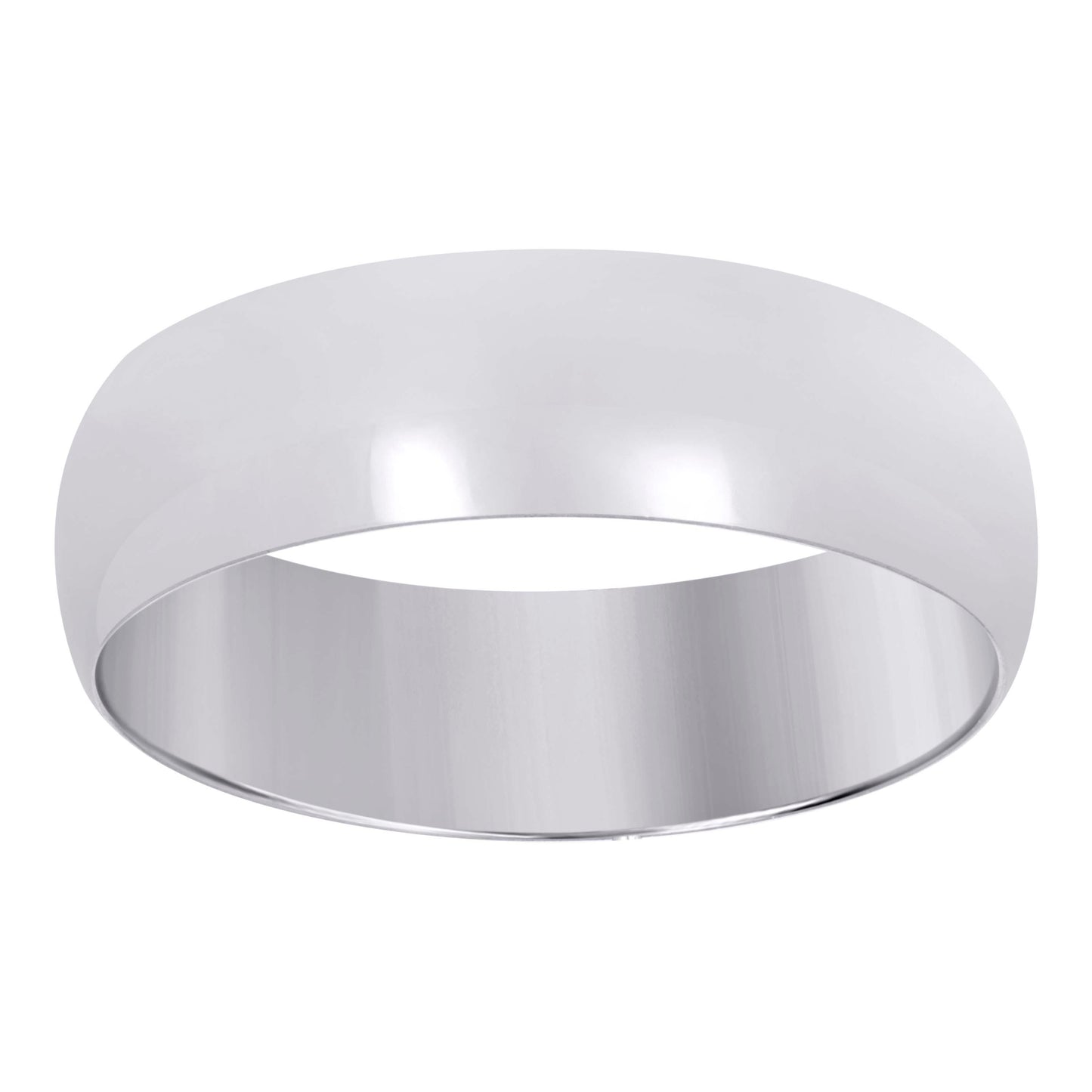 10K White Gold Unisex Comfort-Fit Bridal Anniversary Engagement Wedding Band Ring