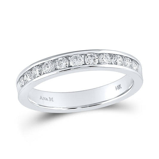 14K White Gold Womens Round Diamond Wedding Machine Set Band 1/2 Cttw, Womens Size: 5-10