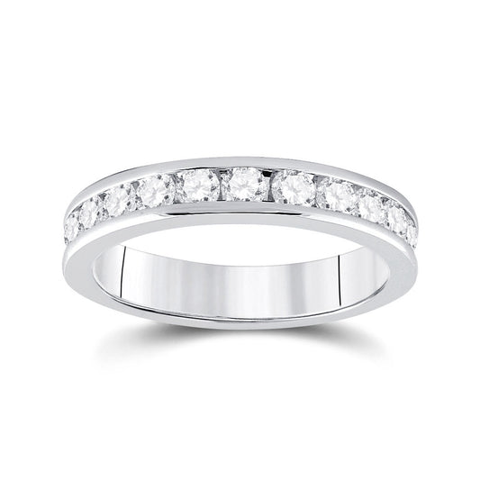 14K White Gold Womens Round Diamond Wedding Band 3/4 Cttw, Womens Size: 5-10