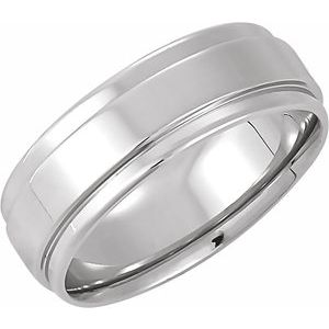 10K Yellow Or White Or Rose Gold Inlay Comfort-Fit Flat Band