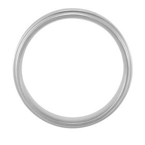 10K Yellow Or White Or Rose Gold Inlay Comfort-Fit Flat Band