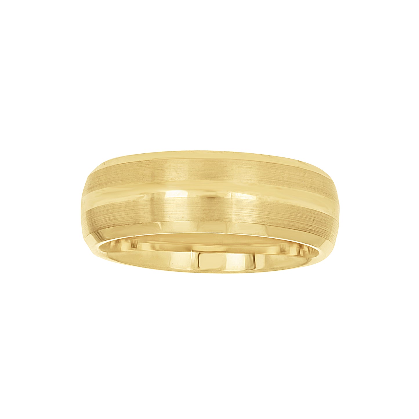 Tungsten Yellow-tone Brushed Sides Center Polished Mens Comfort-fit 8mm Sizes 7 - 14 Bridal Anniversary Engagement Wedding Band